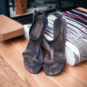 Anthropoligie Donald J Pliner Metallic Black/Copper Sandal